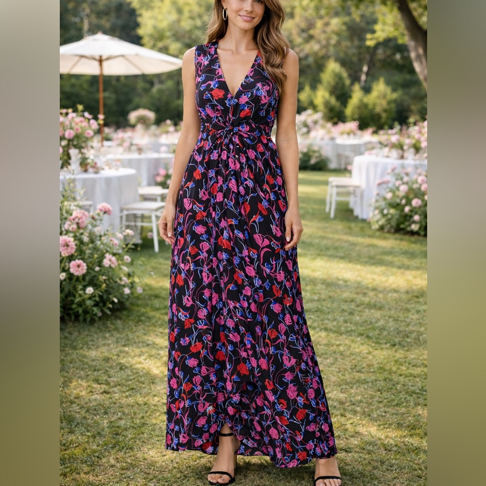 Thakoon Collective Black Tulip Floral Gown 4